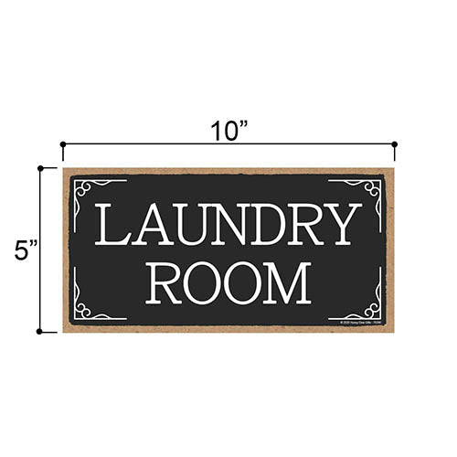 Laundry Room, Rules Sign for Rental Properties, Vacation House Door Signs, Guest Laundry Sign, Wood Signage for Home and Business, 5 Inches by 10 Inches