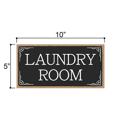 Laundry Room, Rules Sign for Rental Properties, Vacation House Door Signs, Guest Laundry Sign, Wood Signage for Home and Business, 5 Inches by 10 Inches