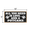 All You Need is Love and a Potcake, Funny Wooden Home Decor for Dog Pet Lovers, Hanging Wall Decorative Sign, 5 inches by 10 inches