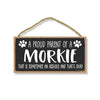 Proud Parent of a Morkie That is Sometimes an Asshole, Funny Dog Wall Hanging Decor, Decorative Home Wood Signs for Dog Pet Lovers