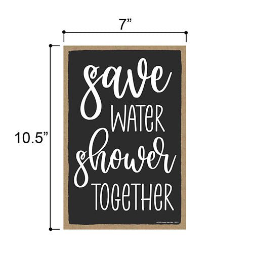 Save Water Shower Together, Funny Bathroom Signs, Couple Wall Decor Gifts, Wood Hanging Shower Sign