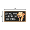 All Food Must Go to The Lab for Testing, Funny Dog Wall Hanging Decor, Signs for Front Door, Labrador Owner Gifts