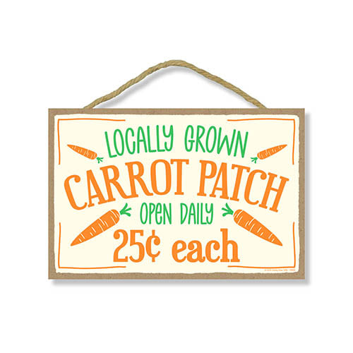 Locally Grown Carrot Patch, Easter Decor Signs, Funny Easter Decorations, Spring Wood Wall Sign, 7 Inches by 10.5 Inches