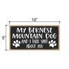 My Bernese Mountain Dog and I Talk Shit About You, Funny Dog Wall Hanging Decor, Decorative Home Wood Signs for Dog Pet Lovers, 5 Inches by 10 Inches Pet Decor