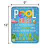 Pool Rules, Funny Swimming Pool Rules Signs, Warning, Caution, Pool Sign, 9 Inches by 12 Inches