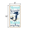 Mermaid Kisses and Starfish Wishes - 5 x 10 inch Hanging, Wall Art, Decorative Wood Sign Home Decor