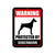 Warning Protected By Doberman Sign - 9 x 12 Inch Pre-Drilled Aluminum Warning Dog Signs