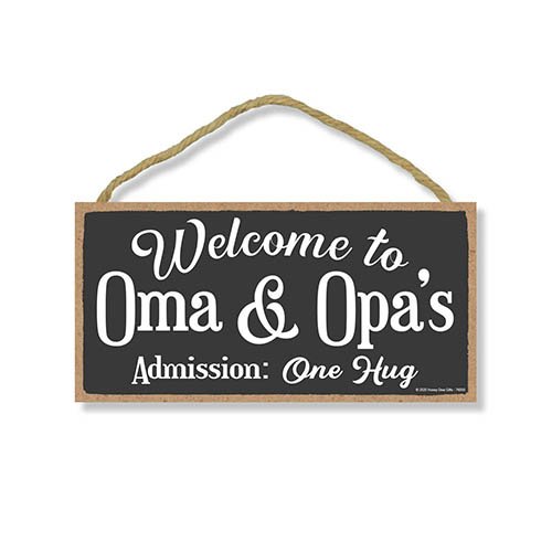 Welcome Wooden Hanging Signs, Welcome to Oma and Opa's, Welcome Home Signs for House, 5 inch by 10 inch Welcome Sign, Wall Art, Wood Sign, Home Decor