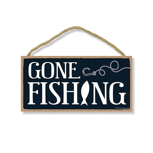 Fishing Decor, Gone Fishing, 5 x 10 Hanging Decorative Wood