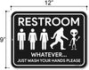 Honey Dew Gifts, Whatever Wash Your Hands Please, 12 Inches By 9 Inches, Funny Bathroom Signs, Transgender Bathroom Sign, Wash Your Hands Sign, Restroom Decor, Restroom Sign