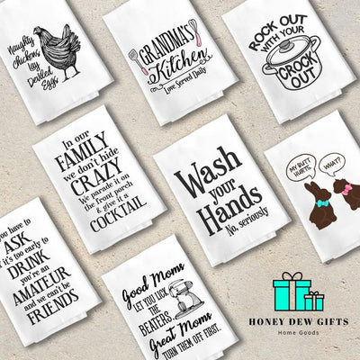 The Dishes are Looking at Me Dirty Again, Flour Sack Towel, 27 Inch by 27 Inch, 100% Cotton, Dish Towel, Tea Towel, Home Decor, Absorbent Towels, Funny Kitchen Towel