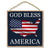 God Bless America American Flag Map - 10 x 10 inch Hanging, Wall Art, Decorative Wood Sign, American Flag Wall Decor