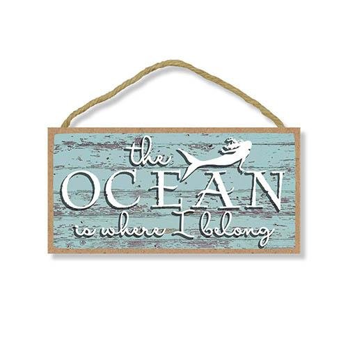 Mermaid Decor, The Ocean is Where I Belong, Wall Hanging Wood Sign