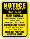 Honey Dew Gifts, Notice this Property is a Farm, 9 inch by 12 inch, Made in USA, Metal Sign Post, Funny Signs, Front Porch Decor, Metal Yard Decor, Iron Wall Decor, Funny Home Decor, Metal Sign Post