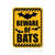 Beware of Bats 9 inch by 12 Inch Metal Funny Home Decor, Halloween Decorations, Made in USA
