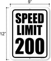 Honey Dew Gifts, Speed Limit 200, 9 inch by 12 inch, Made in USA, Metal Sign Post, Wall Signs For Home Decor, Funny Signs, Man Cave Decor, Funny Street Signs, Garage Decor for Men, Car Room Decor