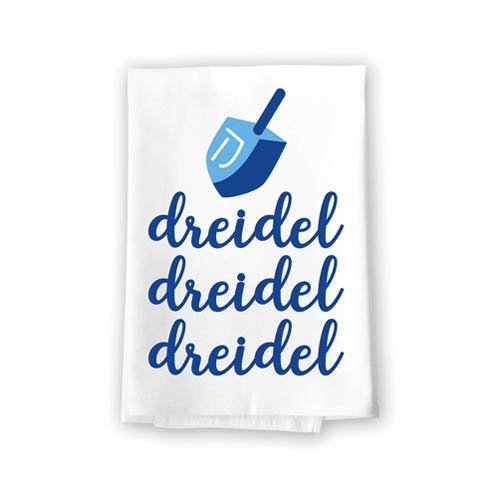 Dreidel Dreidel Dreidel Flour Sack Towel, 27 x 27 Inches, 100% Cotton, Highly Absorbent, Multi-Purpose Kitchen Dish Towel