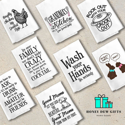 Honey Dew Gifts, Whiskey is for Winners, Flour Sack Towel, 27 Inch by 27 Inch, 100% Cotton, Kitchen Towels, Hand Towel, Dish Towel for Kitchen, Tea Towels, Absorbent Kitchen Towels, White Bar Towels
