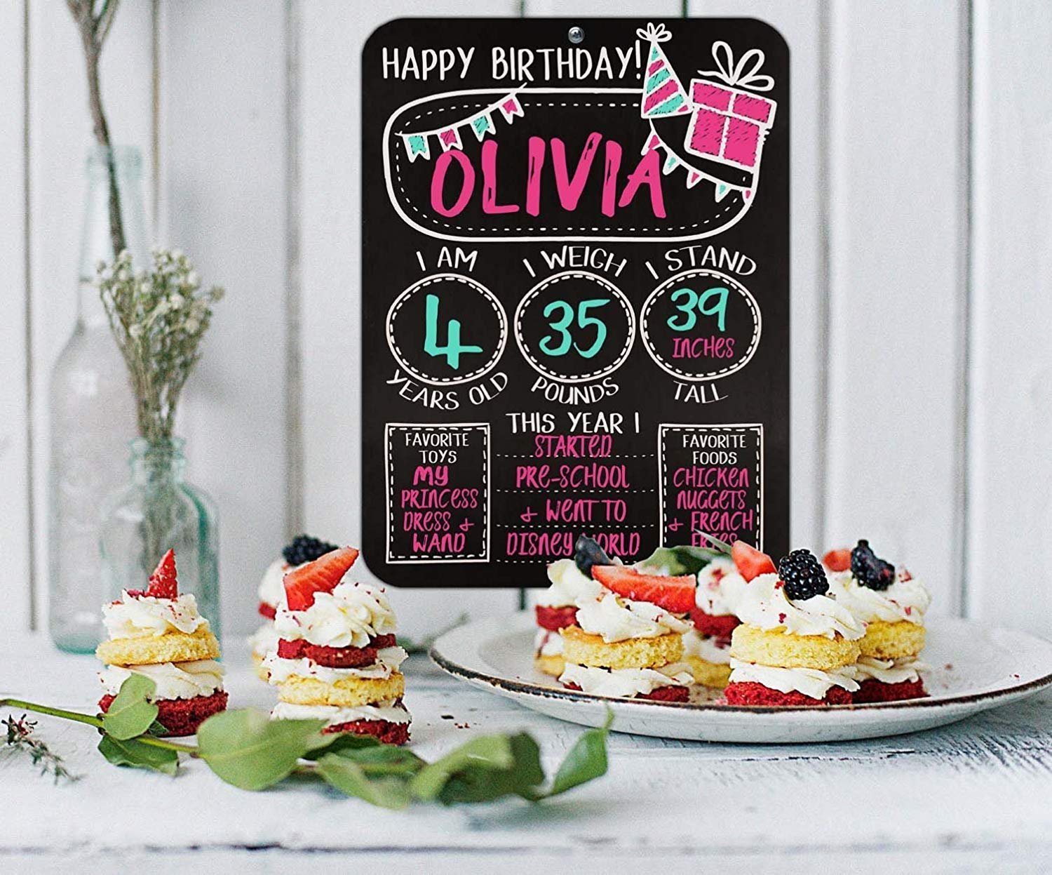 Birthday Milestones Reusable Chalkboard-Style Photo Prop Signs - Honey Dew  Gifts, image size:1500x1247