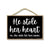 He Stole Her Heart 7 inch by 10.5 inch Hanging Wall Art, Decorative Wood Sign, Valentine's Day Decorations, Love Decor